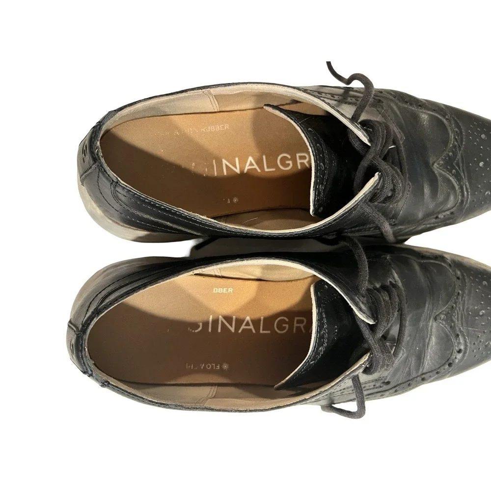 Cole Haan Original Grand Mens Size 12 M Black Leather Wingtip‎ Oxford Shoes